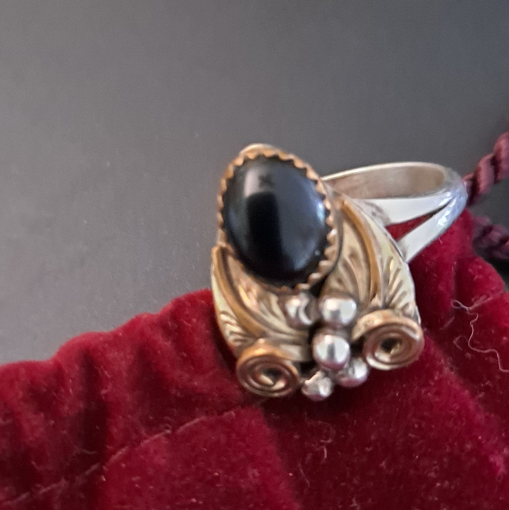 Sterling Silver and onyx ring